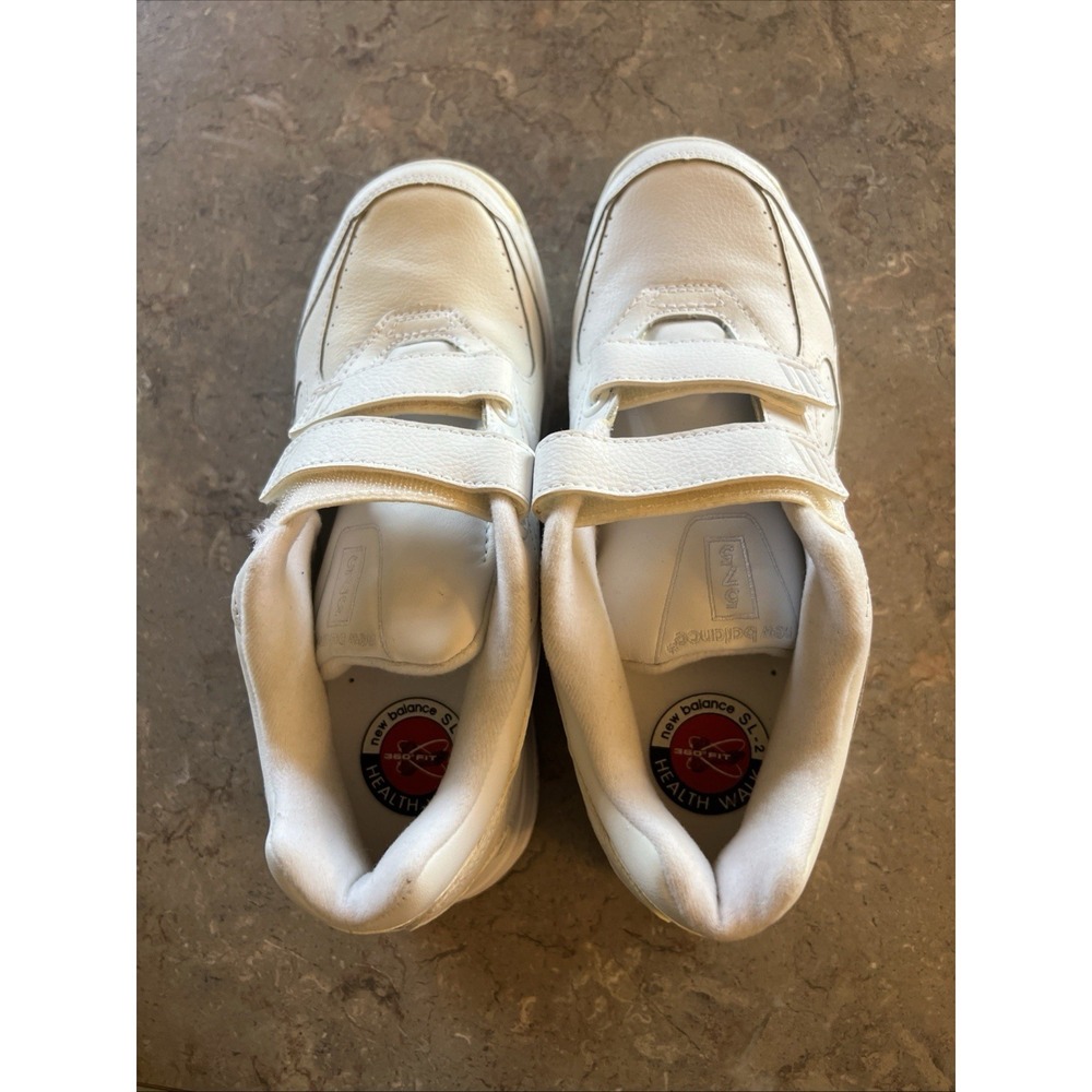 NEW BALANCE SL2 Women's White Athletic Walking Shoes 8.5 Breast Cancer Logo